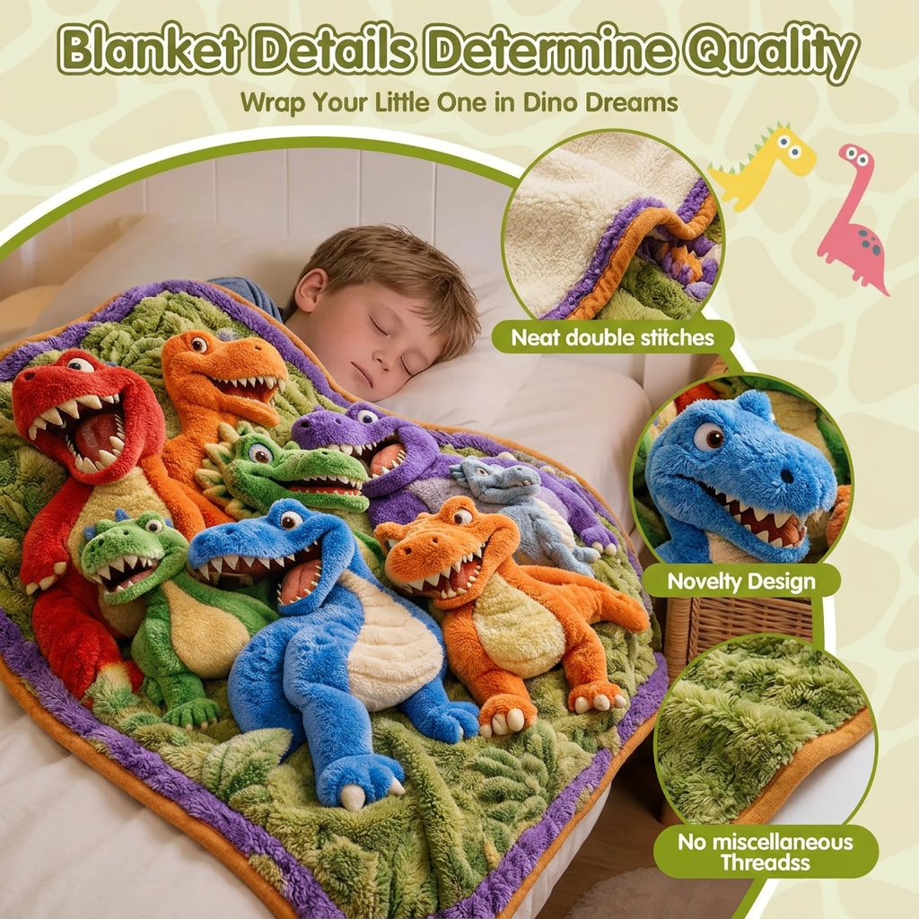 3d Dinosaur Flannel Blanket
